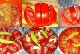 Запеченные помидоры с фаршем - вкусно и красиво